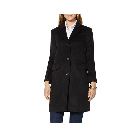 Lauren Ralph Lauren Wool-blend Reefer Coat Black TIMELESS CLASSIC